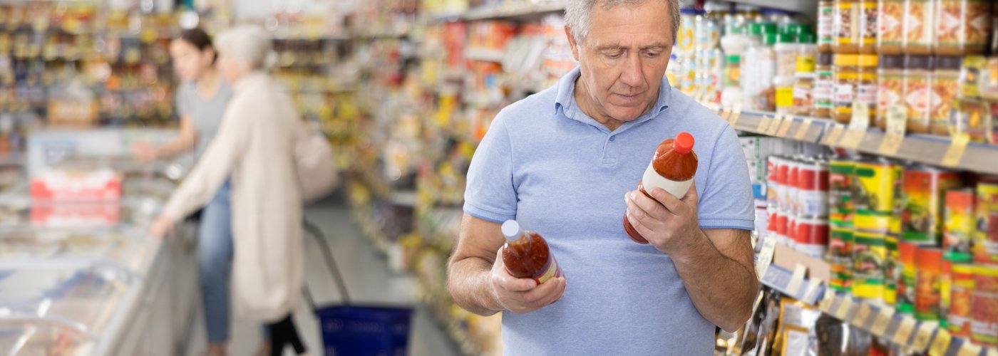 What Other Labels should i look for? Senior shopping in a grocery store