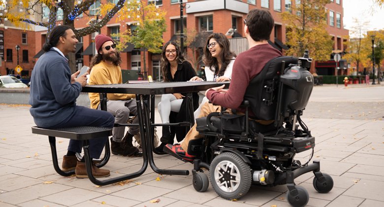 Group of diverse friends enjoying downtown Burlington