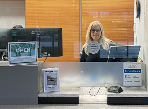 The Burlington GO Customer Service desk